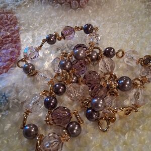 Kenneth Jay Lane Gold and Purple Necklace